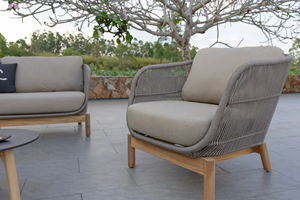 Nueva Colección COVE, Conjunto de Sofás de Cuerda para Exteriores con Estructura de Aluminio y Patas de Teca - Product Image 2