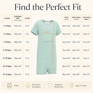 Body de tubo color verde salvia con acceso a tubo |   Ropa Sensorial Especial para Niños, Prendas Inclusivas de Manga Corta, Algodón Elástico, Cómodas y Fáciles de Vestir - Product Image 4