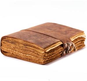 Vente en gros de carnet en cuir vintage A4 fait à la main avec logo personnalisé OEM en papier de coton - Product Image 6