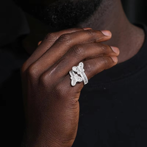 18k Gold Lab Grown Diamond Filled Iced Baguette Cut Hip Hop <b>Ring</b> for <b>Men</b> Women Customizable Weight IGI Certified Luxury - Product Image 4
