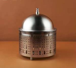 Olla de lujo para calentar alimentos con tapa de cúpula, de acero inoxidable, para catering islámico, bodas, buffet, hecha a mano - Product Image 4