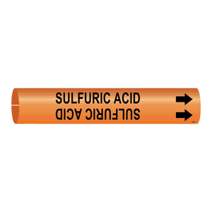 Brady Flexible Sulfuric Acid Snap-On Pipe <b>Marker</b> <b>for</b> Chemical <b>Plant</b> and Laboratory Piping - Product Image 3