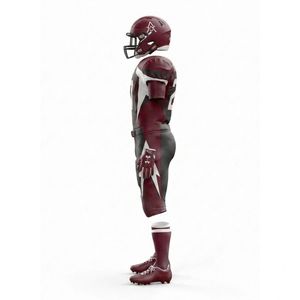 Uniforme de football américain personnalisé noir rouge blanc, impression par sublimation, polyester respirant, maillot pour homme adulte, numéro 27 - Product Image 5