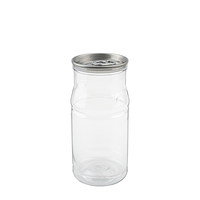 Boîte en plastique PET transparente de 305 ml de qualité alimentaire pour l'emballage de boissons, avec couvercle en aluminium facile à ouvrir, certifiée ISO 9001 HACCP, logo personnalisé