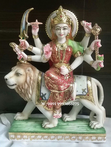 บริสุทธิ์หินอ่อนเทพธิดา Durga รูปปั้น - Product Image 3