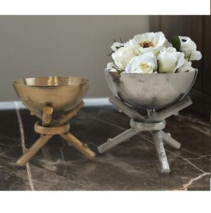 Tazón para Servir de Grado Alimenticio con Base de Diseño, Artículos Decorativos para Catering, Tazón Dorado de Metal Sólido para Servir Frutas y Ensaladas - Product Image 3