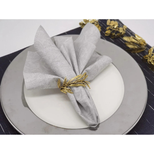 Juego de servilleteros de metal con hojas de oro premium, hechos a mano, chapados en oro, para hoteles, restaurantes y banquetes. - Product Image 1