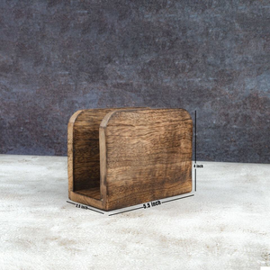 Acacia Wood <b>Napkin</b> Holder Plain Upright Paper Storage Tissue <b>Dispenser</b> Restaurant Kitchen Personalized Agate Stand Dinning Decor - Product Image 4