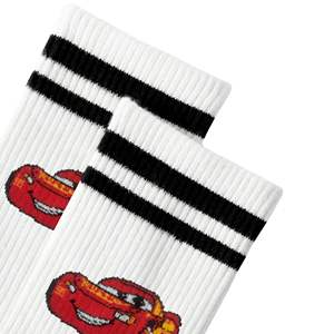 Service OEM, logo personnalisé, chaussettes de sport fines en tissu éponge sublimé, chaussettes de compression côtelées antidérapantes en coton/spandex, chaussettes jusqu'au genou - Product Image 4