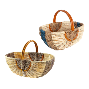 Cesta de Mimbre Natural Personalizable para Picnic, Almacenamiento de Alimentos, Compras y Organización del Hogar - Product Image 1