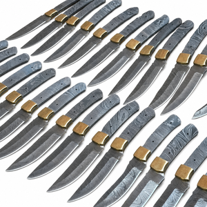 Cuchillo Jexmoo DIY OEM personalizado hecho a mano con hoja de acero de Damasco y mango de acero, punta de gota de 9 pulgadas para camping y cocina - Product Image 5