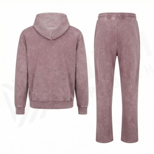 <b>Men's</b> Tracksuits Design Acid Wash Printing Fleece Made <b>Pullover</b> Hoodie Sweatpants Sets Adults Casual Street Style - Product Image 2