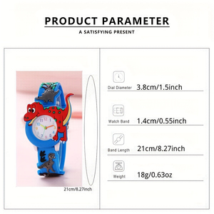 Bracelet de montre en silicone motif dinosaure mignon pour enfants, idéal pour les montres d'extérieur, cadeau pour fils 7912 - Product Image 5