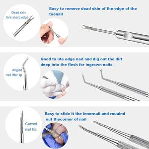 Outil de soin des pieds en acier inoxydable de haute qualité à double extrémité pour ongles incarnés et nettoyage des rainures des ongles, idéal pour la pédicure personnelle - Product Image 5