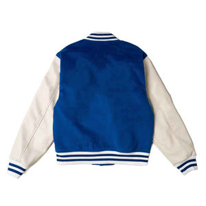 NOUVEAU Blouson universitaire sportif personnalisé bleu roi et blanc OEM/ODM, style Letterman, Baseball, Bomber, Unisexe, Streetwear, Logos personnalisés - Product Image 2