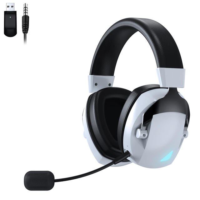 Gaming Headset Wired with Microphone Lossless Audio Over Ear with Bluetooth 5.3 2.4GHz USB Headphones for PS5 PS4 Switch PC Mac