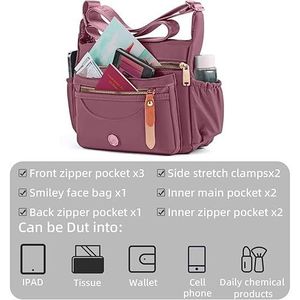 Women's Casual <b>Nylon</b> <b>Cross</b>-<b>Body</b> Satchel <b>Bag</b> with Multi-Pocket Fashionable Side Chest <b>Bag</b> - Product Image 3