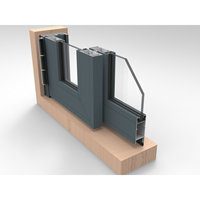 Profilés en aluminium 6063 T5, système de porte Fravi, mécanisme coulissant et battant hybride de luxe en aluminium, ouverture maximale sans obstacle.