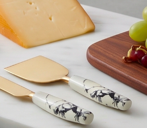 Metal <b>Cheese</b> <b>Knife</b> <b>Set</b> Stainless Steel With White Marble Handle And Gold Color Head Flatware For Kitchen Use And Home Use - Product Image 5