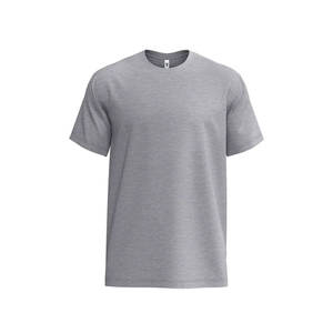 T-shirt uni de qualité supérieure pour homme, col rond, gris, en tissu mélangé, nouvelle collection - Product Image 1