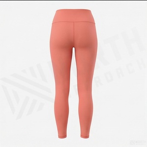 High Waist Full Length Solid Color Seamless Knitted <b>Leggings</b> Stretch Breathable Women's Yoga Pants All Seasons - Product Image 3