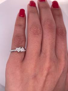 Anillo Romántico de Moissanita con Corte de Corazón Toi Et Moi para Mujer, Plata 925 Original, Ideal para Regalo de Cumpleaños para Novia - Product Image 5