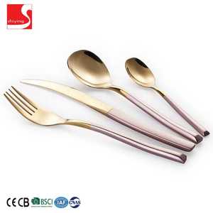 Trending Gold Polished Stainless Steel Metal Flatware <b>Set</b> Gold <b>Colour</b> Luxury Hotel Wedding Cutlery Low Prices Flatware <b>Set</b> - Product Image 5
