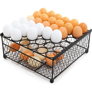 Wholesale Farmhouse Metal <b>Egg</b> Basket For Fresh <b>Eggs</b> Vintage Rooster Metal Mesh <b>Storage</b> Holder With Wooden Handle Kitchen - Product Image 6