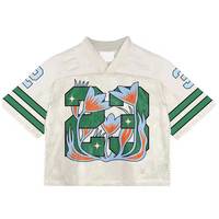 Nouveau design, maillots de football américain 100 % polyester imprimés par transfert thermique, entièrement personnalisables, broderie, maille, manches courtes, devant