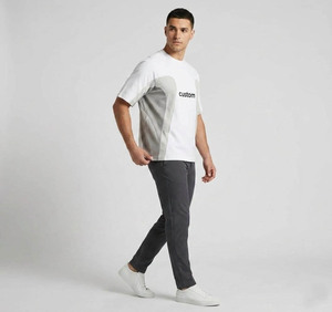 Oversized Men's Color Blocked T-Shirt Custom Logo <b>Raglan</b> Sleeve Knitted Casual <b>Top</b> - Product Image 5