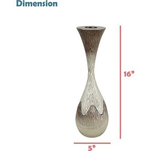 Support de bougie texturé de 16 pouces de hauteur, décoration d'intérieur, design en métal durable - Product Image 1
