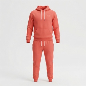 Ensemble de survêtement à capuche pour homme, couleur unie, décontracté, sweat-shirt et pantalon long avec cordon de serrage et poches latérales - Product Image 1