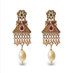Pendientes Colgantes de Diseño Jewelemarket con Detalles de Piedra Pota y Perla 10575424PGR - Product Image 2