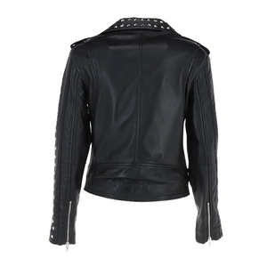 Nouvelle collection 2026 : Vestes et gilets en cuir véritable noir, style tendance avec clous en acier, chaînes et rivets - Product Image 2
