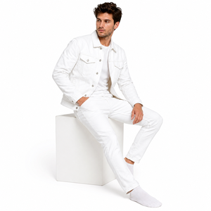Veste en jean pour homme avec des poches pratiques en denim robuste et une silhouette confortable, conçue pour un style intemporel OEM - Product Image 5
