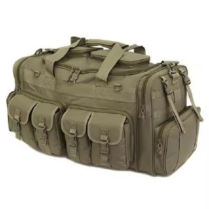 Sac de voyage tactique vert olive, forme rectangulaire, fermeture à glissière, poignée supérieure, plusieurs compartiments, capacité 56-77L, utilisation en voyage - Product Image 4