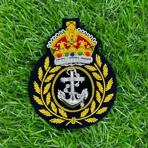 Écussons classiques en feuille d'or, cousus main, crêtes en fil métallique, badges faits à la main, patchs pour uniforme et casquette - Product Image 4