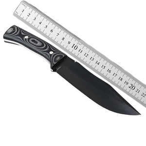 Couteau à lame fixe artisanal personnalisé en acier inoxydable, pointe tombante 58HRC, manche en bois marbré, pour camping en extérieur, utilitaire, professionnel - Product Image 4