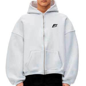 Sudadera con capucha de algodón extragrande para hombre, con cremallera completa, de corte holgado y grueso, bordada, informal, proveedor mayorista a granel, EE. UU. - Product Image 1
