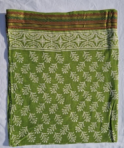 Hand Block Print With Zari Border Pareo Beach Cover Up Women <b>Boho</b> Wrap <b>Skirt</b> Lightweight Indian Sarong Wholesale Resort Wear - Product Image 4
