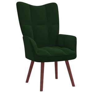 Fauteuil relaxant vert foncé avec tabouret pour salon - Product Image 6