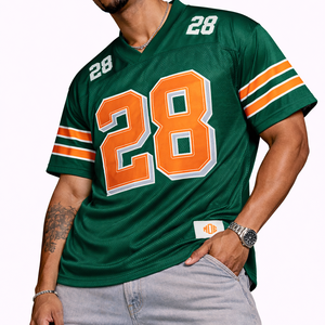 Jersey de Fútbol Americano de Malla Transpirable Verde para Hombre, Tendencia 2026, Uniforme de Equipo Personalizado con Logotipo, Fabricante OEM - Product Image 2