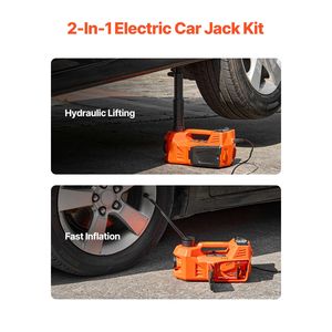 Cric électrique 5 tonnes/11 000 lb avec gonfleur intégré 12V, cric ciseaux réglable en acier pour changement de pneu, alimentation pneumatique - Product Image 2