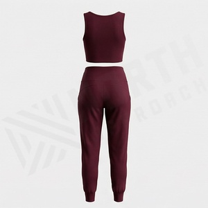 Womens Workout Two Piece Yoga Bra High Waist Stretchy Pants <b>Seamless</b> <b>Leggings</b> Sports Set Ladies Apparel Customized Color - Product Image 2