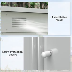 "<b>4x6</b> Metal Garden Shed with Dual Locking Doors 2 Air Vents Steel <b>Frame</b> Backyard Lawn Storage Black" - Product Image 6