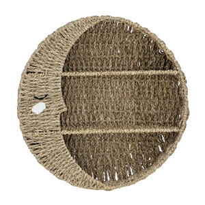Cute hot air balloon seagrass wall shelf kid handwoven rattan wicker <b>shelves</b> nursery toy organizer <b>storage</b> <b>baskets</b> wholesale - Product Image 4