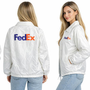 เสื้อโค้ชแบรนด์สั่งทำพิเศษ OEM สตรีทแวร์ FedEx แบบติดกระดุมด้านหน้า พิมพ์ลาย เป็นมิตรกับสิ่งแวดล้อม กันน้ำ ดีไซน์เรียบง่าย ทันสมัย ทรงพอดีตัว ใส่ได้ทั้งชายและหญิง - Product Image 6
