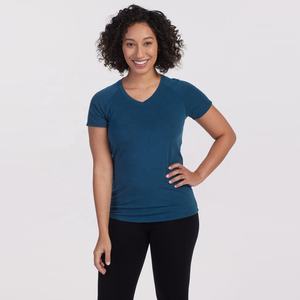 Camisetas con cuello en V ajustadas unisex, ropa de Yoga transpirable de verano de secado rápido, camisetas deportivas informales ecológicas de manga corta, novedad - Product Image 2