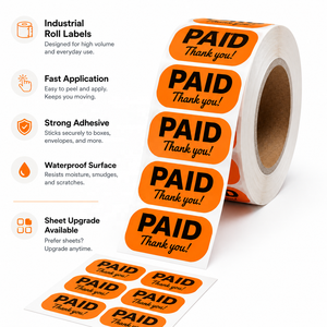 Etiquetas Adhesivas de Confirmación de <span class=keywords><strong>Pago</strong></span> PAID Naranjas, Etiquetas Autoadhesivas para Contabilidad Minorista, para <span class=keywords><strong>Facturas</strong></span> y Recibos - Product Image 6