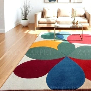 Tapis en laine artisanal multicolore à motifs floraux abstraits, tapis moderne tufté à la main pour salon, chambre à coucher, décoration intérieure, vente en gros - Product Image 3